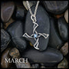 St. Brigid Cross Birthstone Pendant - March