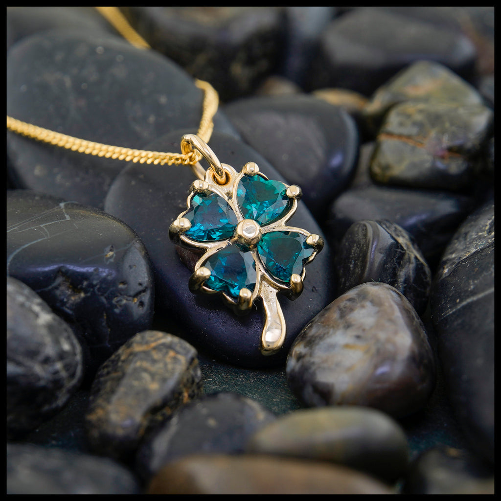 Lab Emerald Shamrock Pendant