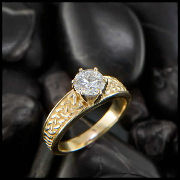 Lab Diamond Tapered Knot Ring
