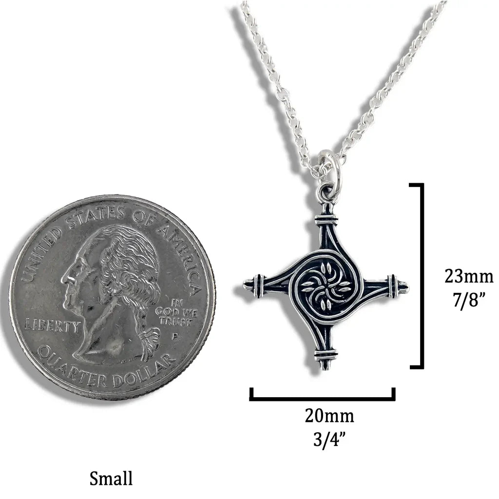Small St. Brigid's Spiral Cross in Sterling Silver