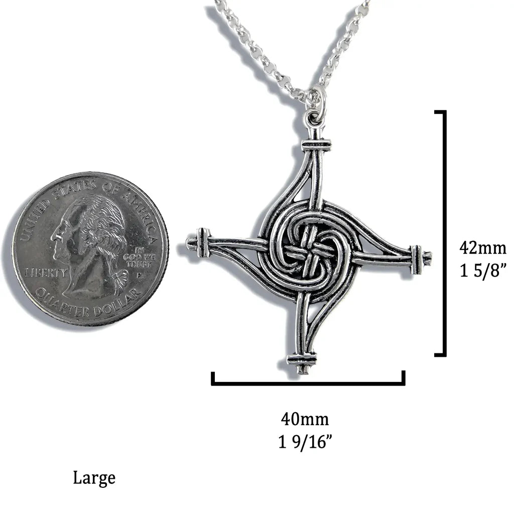 Large St. Brigid's Spiral Cross in Sterling Silver
