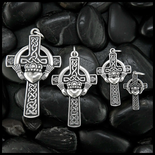 Sterling Silver Claddagh Celtic Cross Pendants