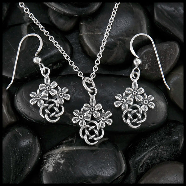Josephine's Forget Me Knot Pendant and Earring Set in Sterling Silver
