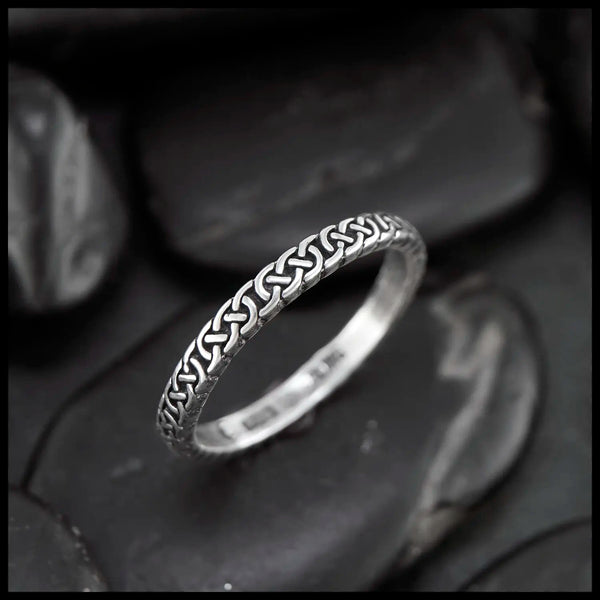 Dainty Josephine's Knot Stacking Ring in Silver