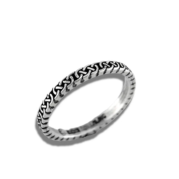 Dainty Josephine's Knot Stacking Ring in Silver