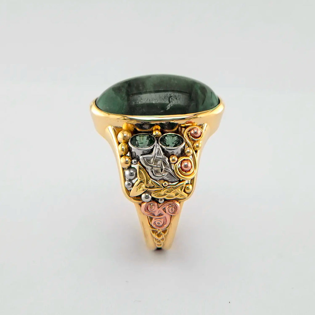 Mossy Green Sapphire Custom Frame Ring