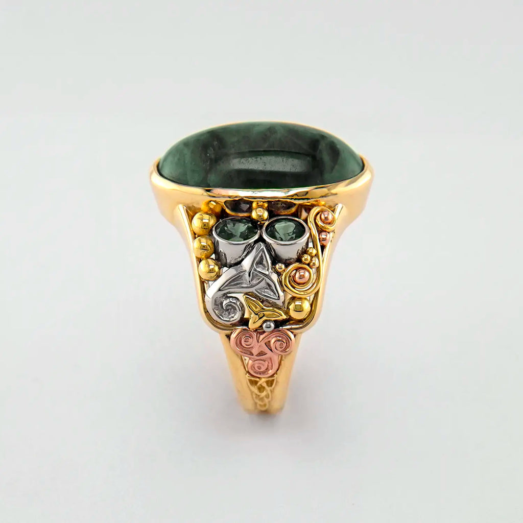 Mossy Green Sapphire Custom Frame Ring