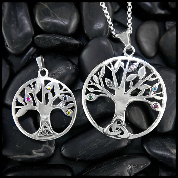 Celtic Family Tree Pendant in Silver