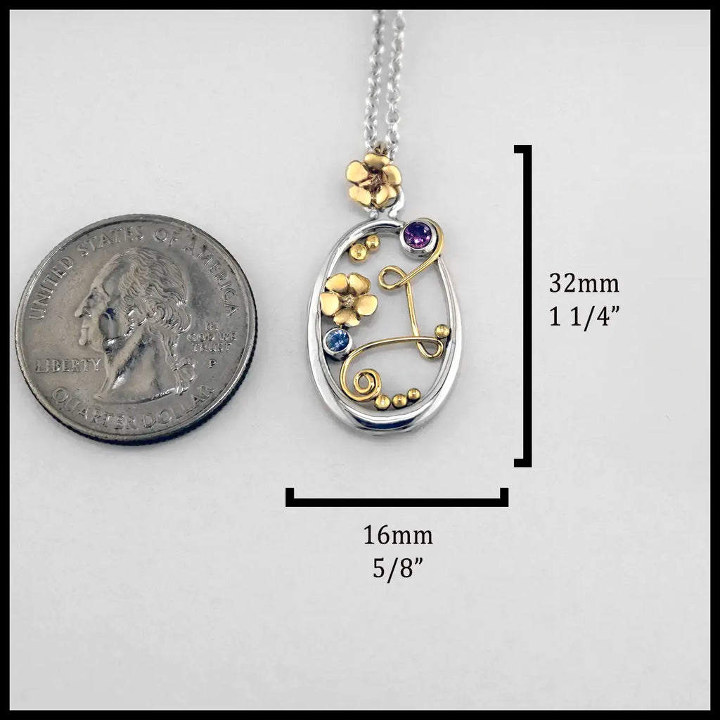 The Measurements of this pendant: 32mm or 1 1/4" Tall and 16mm or 5/8" Wide.