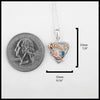 This Pendant is 20mm or 7/8" Tall and 15mm or 9/16" Wide.