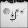 Rhodolite Garnet Trinity Heart Limited Edition Set. The measurements are: 19mm or 3/4" Tall and 15mm or 5/8" Wide.