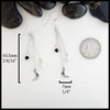 Sterling Silver crescent moon chained drop earrings with onyx and howlite beads. Measuring at 7mmx63.5mm