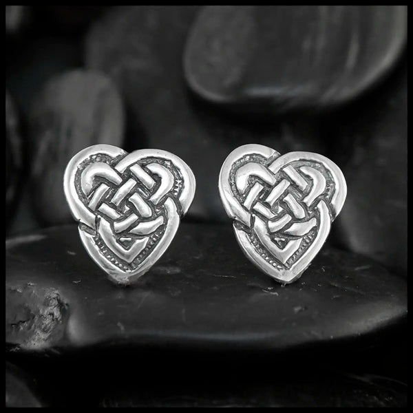 Maggie's Heart Knot Drop or Post Earrings in Silver
