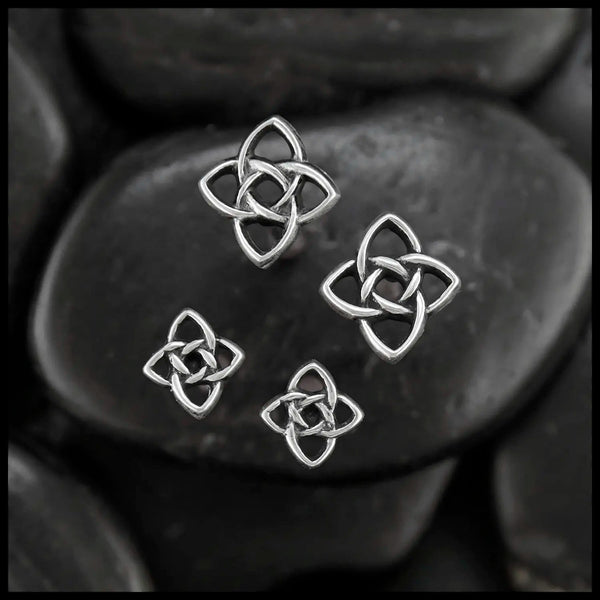 Starlight Knot Post Earrings in Silver