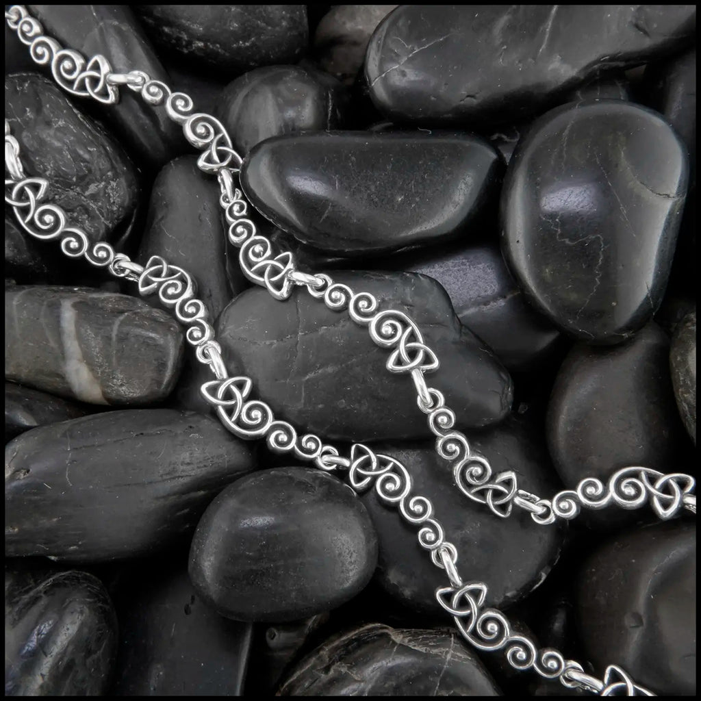 Spiral Trinity Scroll Link Bracelet