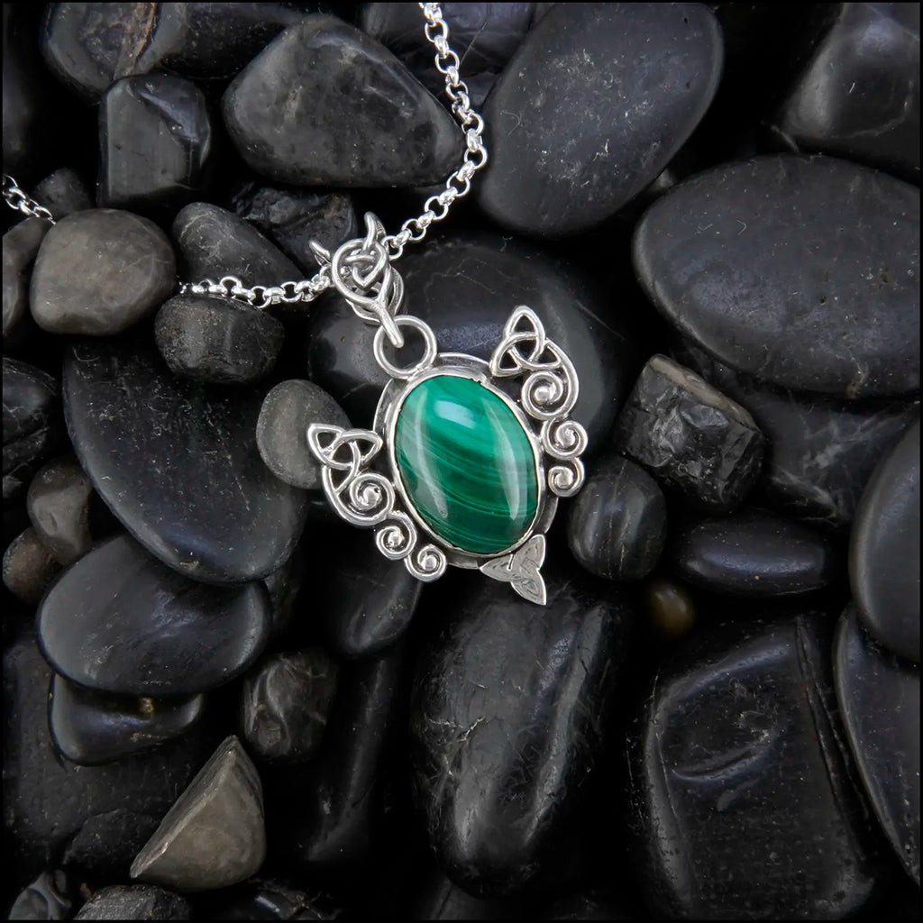 Malachite Pendant in Sterling Silver
