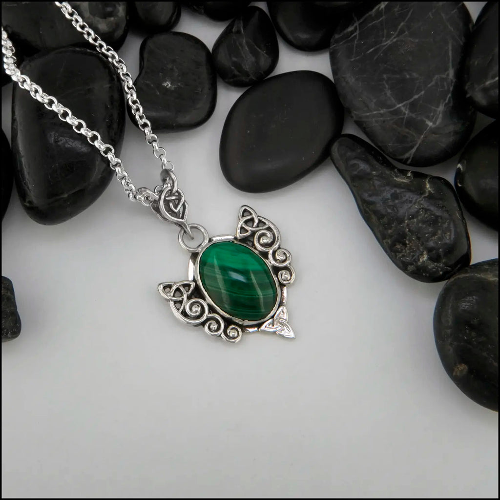 Malachite Pendant in Sterling Silver