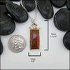 Red Jasper Pendant In Sterling Silver and 18K Gold 43mmx16mm