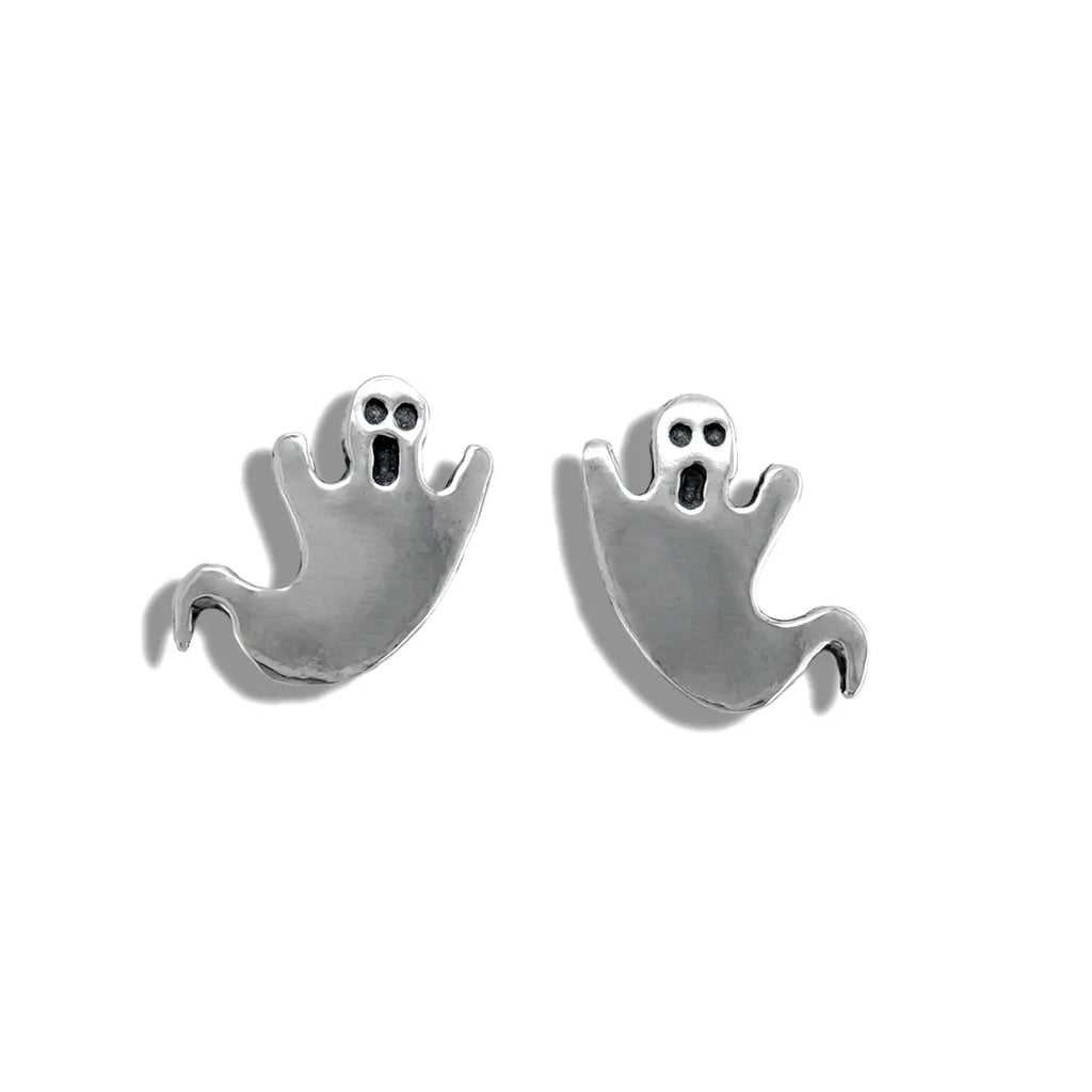 Ghost Post Earrings in Silver