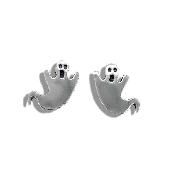 Ghost Post Earrings in Silver