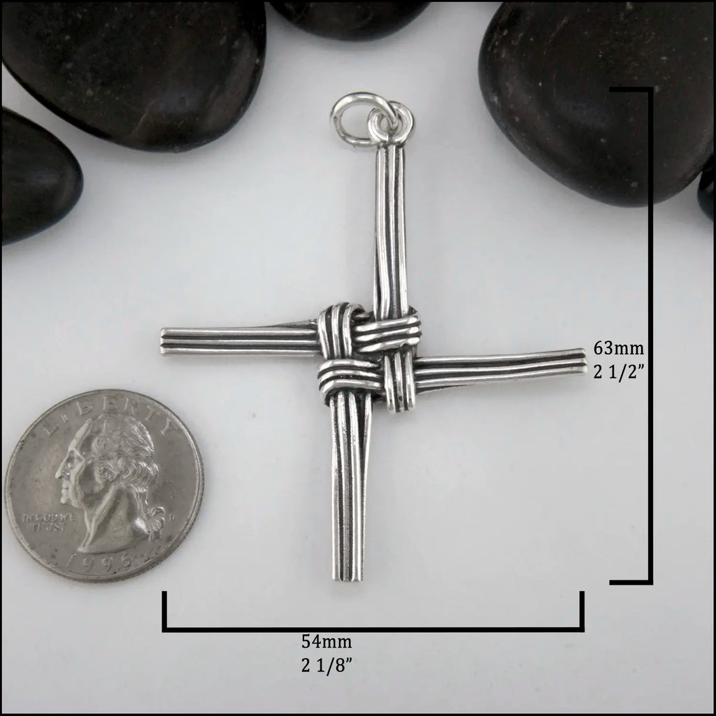 Saint Brigid's Cross in Sterling Silver- Extra Larger 63mmx54mm