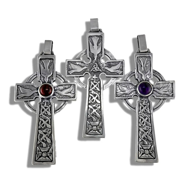 Sterling Silver Colum Cille Celtic Cross Pendant