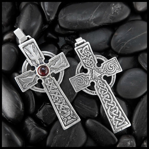 Sterling Silver Colum Cille Celtic Cross Pendant