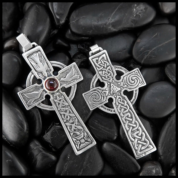 Sterling Silver Colum Cille Celtic Cross Pendant