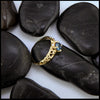 Montana Sapphire and Diamond Celtic Engagement Ring in 14K Yellow Gold