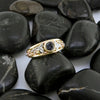 Purple Spinel Gemstone in gold Celtic ring