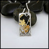 Citrine Maple Leaf Pendant in Sterling Silver and 18K Gold
