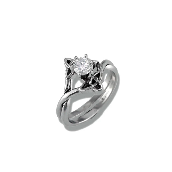 Interlocking Wedding Set With 1/2ct Princess Cut Lab Grown Diamond