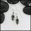 Silver Celtic Earrings with Moss Agate Stone