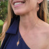 Le Chéile pendant and earrings in 14K rose gold, worn