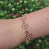 Starlight Bracelet in rose gold and sterling silver, worn on the wrist