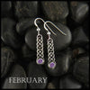 February Birthstone Celtic Love Knot Earrings in Silver