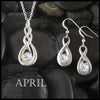 April Birthstone Celtic Eternity Pendant and Earring Set