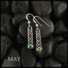 May Birthstone Celtic Love Knot Earrings in Silver