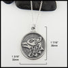 1 7/16 by 1 3/16 inches Personalized Celtic Wolf Pendant