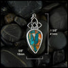 1 5/8 inch by 5/8 inch Starlight Knot Turquoise Pendant