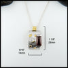 1 1/8 by 9/16 inches Custom Garnet in Sterling Silver Pendant