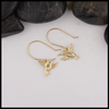 Gold hummingbird drop earrings