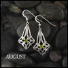 August Birthstone Celtic Trinity Star Earrings in Silver