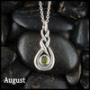 August Celtic Birthstone Pendant in Sterling Silver