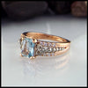 Aquamarine and Diamond ring in rose and white gold