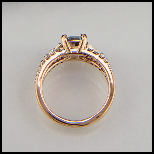 Profile view of Aquamarine ring