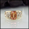 Imperial Topaz custom frame ring in 14K Yellow and White gold