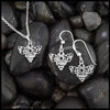 celtic bee pendant and earring set