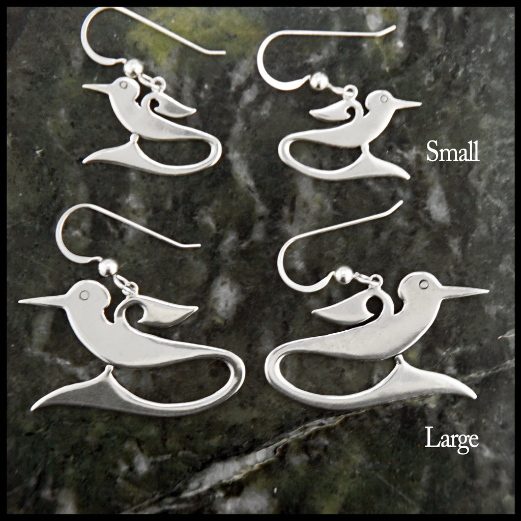 small and large bird earrings 