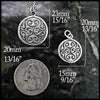 Large length 23mm 15/16" width 20mm 13/16" small length 20mm 13/16" width 15mm 9/16"